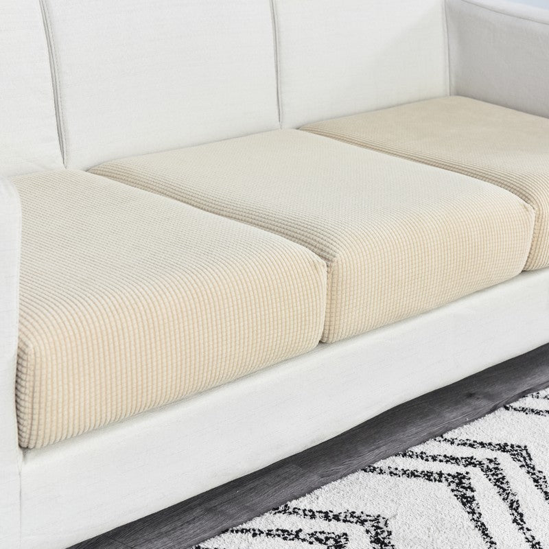 Anyhouz Sofa Cover Beige Polyester Thick Stretchable Cushion For Living Room 1Pc Normal Size 145-185cm-Slipcovers-PEROZ Accessories
