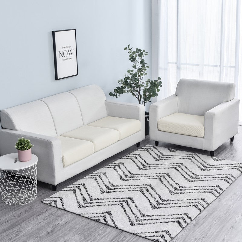Anyhouz Sofa Cover White Polyester Thick Stretchable Cushion For Living Room 1Pc Enlarge Size 160-185cmx60-90cm-Slipcovers-PEROZ Accessories