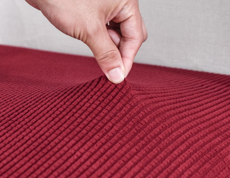 Anyhouz Sofa Cover Wine Red Polyester Thick Stretchable Cushion For Living Room 1Pc Enlarge Size 90-130cm-Slipcovers-PEROZ Accessories