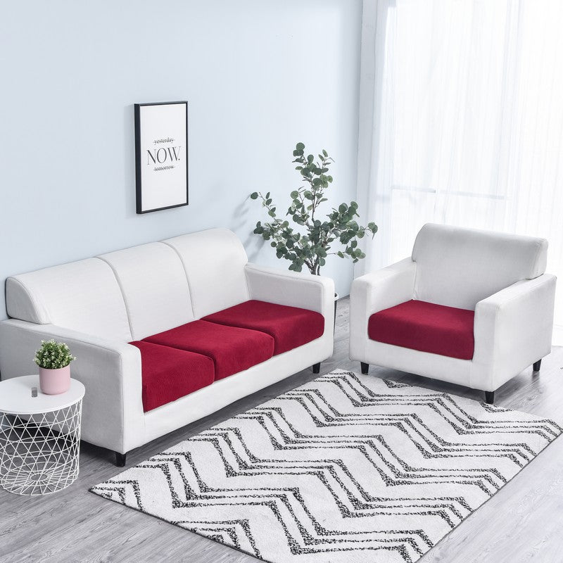 Anyhouz Sofa Cover Wine Red Polyester Thick Stretchable Cushion For Living Room 1Pc Enlarge Size 90-130cm-Slipcovers-PEROZ Accessories