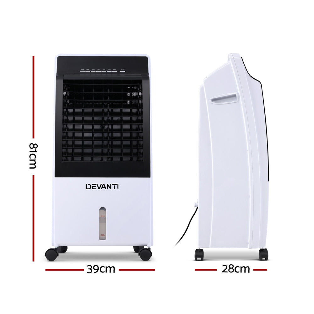 Devanti Evaporative Air Cooler Potable Fan Cooling Remote Control LED Display-Appliances > Air Conditioners-PEROZ Accessories