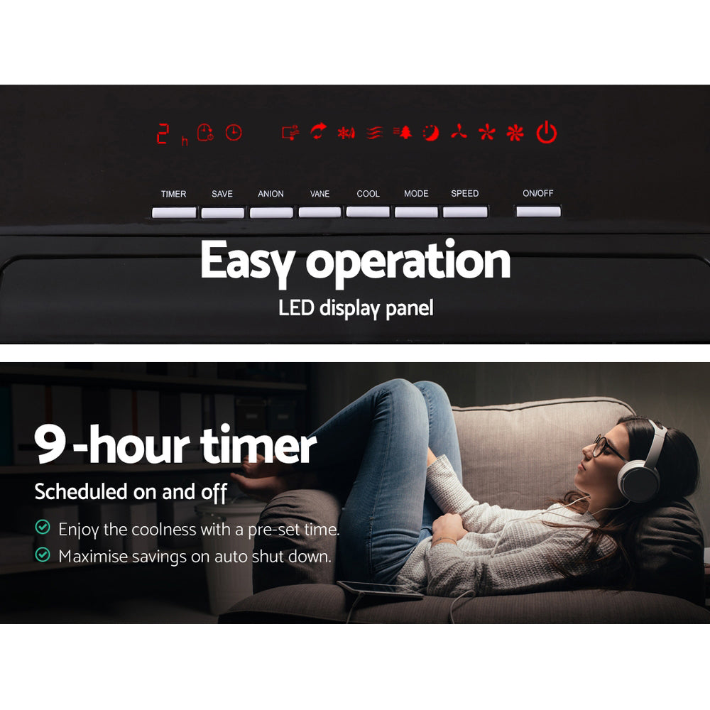 Devanti Evaporative Air Cooler Potable Fan Cooling Remote Control LED Display-Appliances > Air Conditioners-PEROZ Accessories