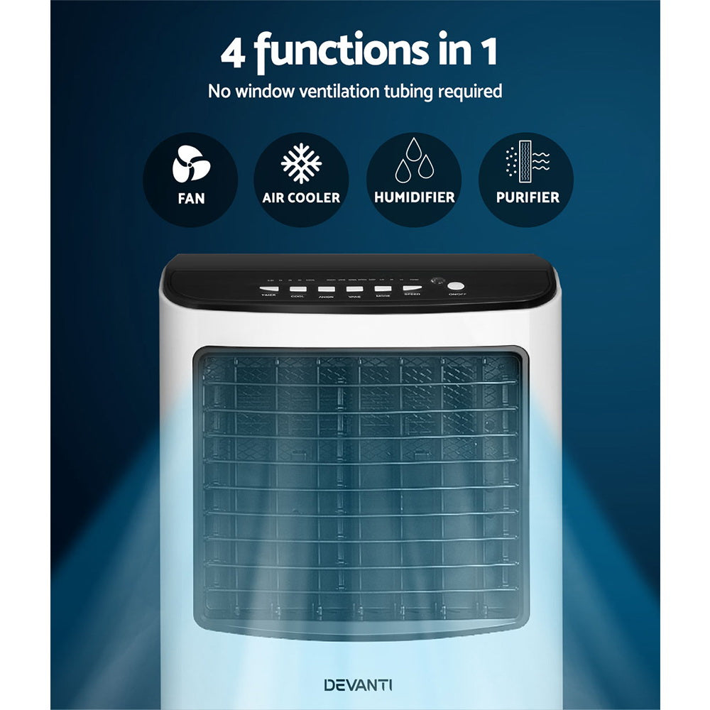 Devanti Evaporative Air Cooler Conditioner Portable 8L Cooling Fan Humidifier-Appliances > Air Conditioners-PEROZ Accessories