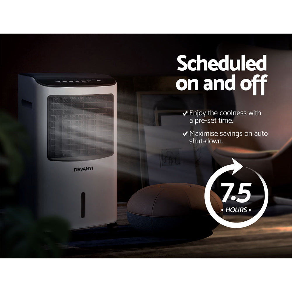 Devanti Evaporative Air Cooler Conditioner Portable 8L Cooling Fan Humidifier-Appliances > Air Conditioners-PEROZ Accessories