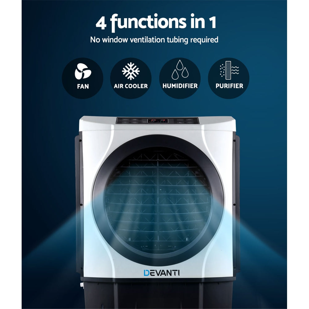 Devanti Evaporative Air Cooler Industrial Conditioner Commercial Fan Purifier-Air Conditioners-PEROZ Accessories