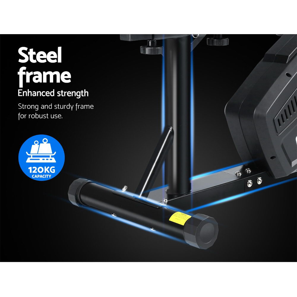 Everfit Magnetic Recumbent Exercise Bike Fitness Trainer Home Gym Equipment Black-Sports & Fitness > Fitness Accessories-PEROZ Accessories