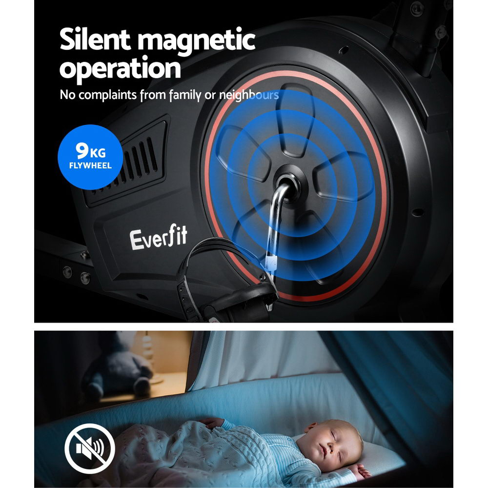 Everfit Magnetic Recumbent Exercise Bike Fitness Trainer Home Gym Equipment Black-Sports & Fitness > Fitness Accessories-PEROZ Accessories