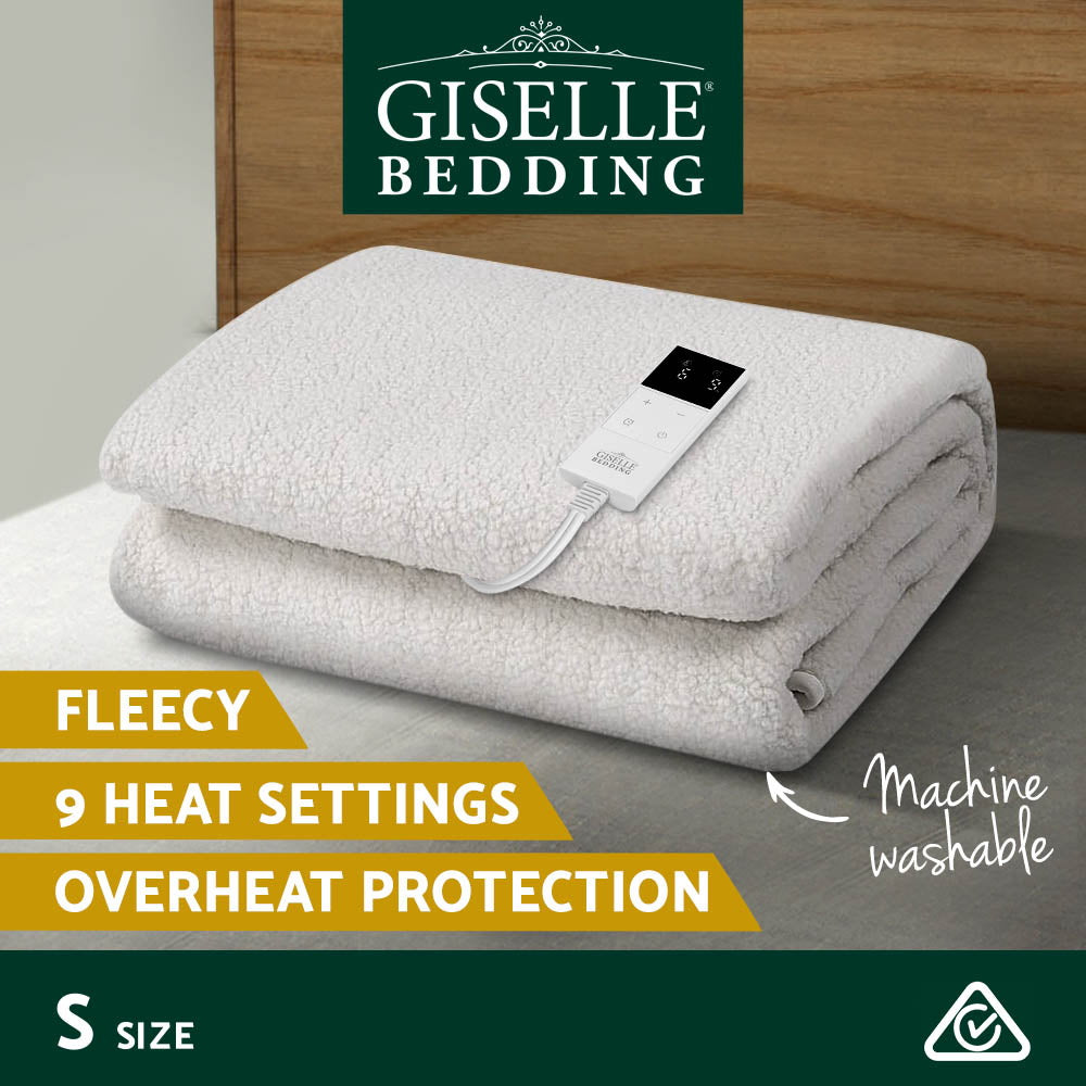 Giselle Bedding Single Size Electric Blanket Fleece-Electric Throw Blanket-PEROZ Accessories