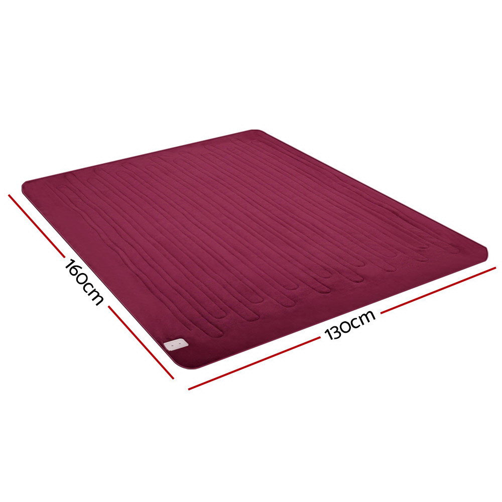 Giselle Bedding Electric Throw Blanket - Burgundy-Electric Throw Blanket-PEROZ Accessories