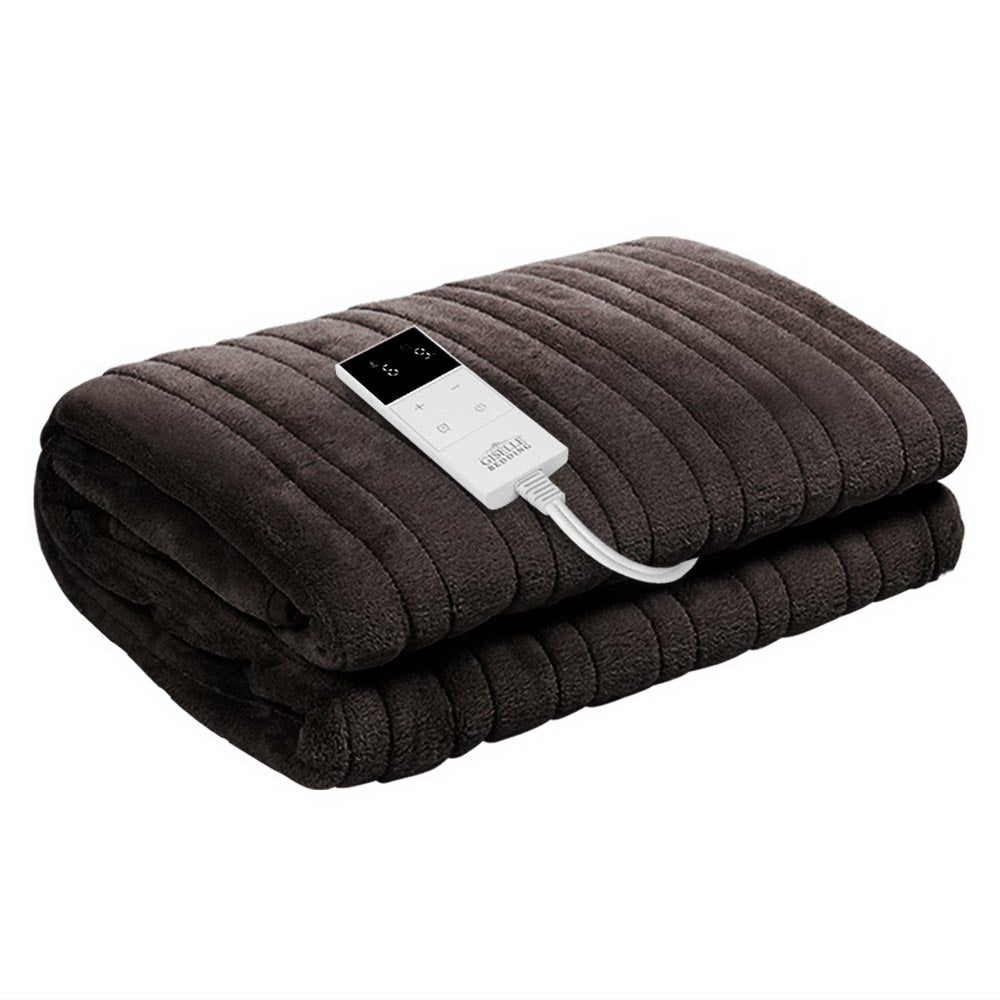 Giselle Bedding Electric Throw Blanket - Chocolate-Electric Throw Blanket-PEROZ Accessories
