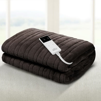 Giselle Bedding Electric Throw Blanket - Chocolate-Electric Throw Blanket-PEROZ Accessories