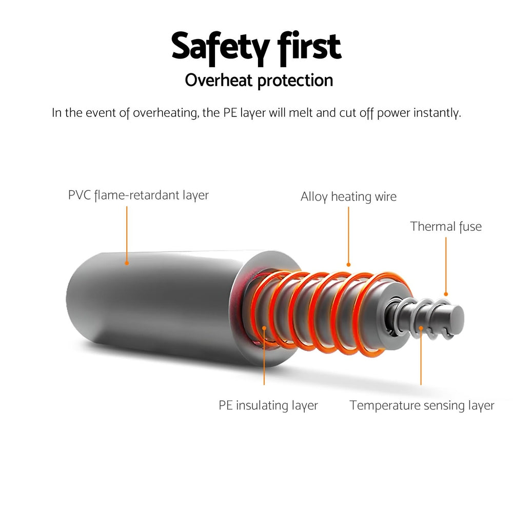 Giselle Electric Throw Rug Heated Blanket Washable Snuggle Flannel Winter Grey-Electric Throw Blanket-PEROZ Accessories