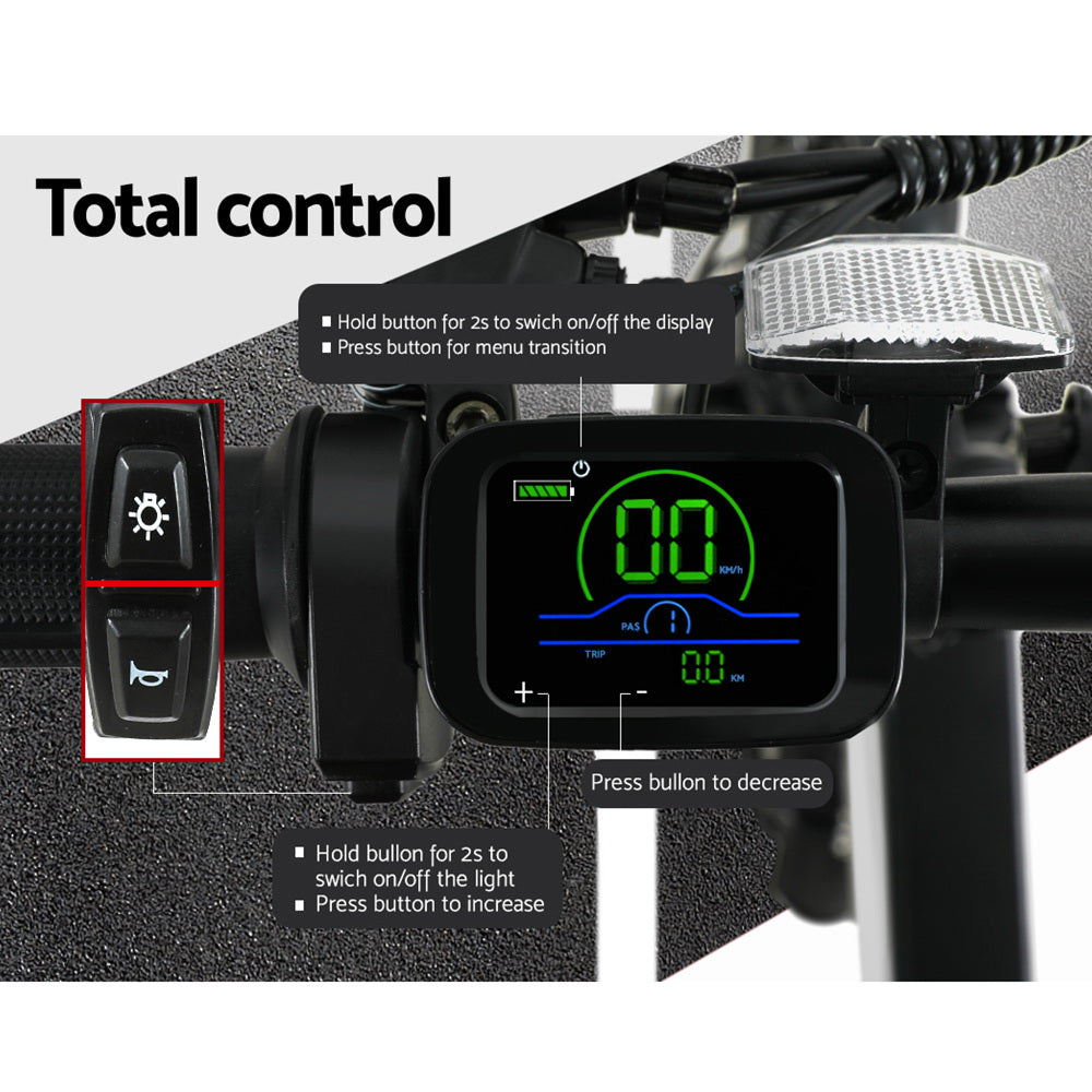 Phoenix Folding 20" Electric Bike Urban Bicycle eBike Removable Battery-Sports & Fitness > Bikes & Accessories-PEROZ Accessories