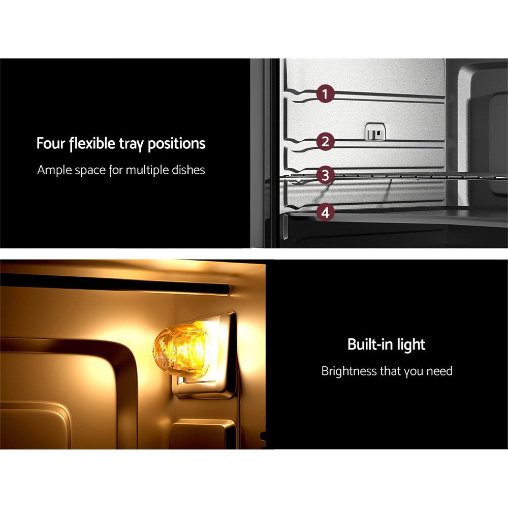 Devanti Electric Convection Oven Bake Benchtop Rotisserie Grill 45L-Convection Ovens-PEROZ Accessories