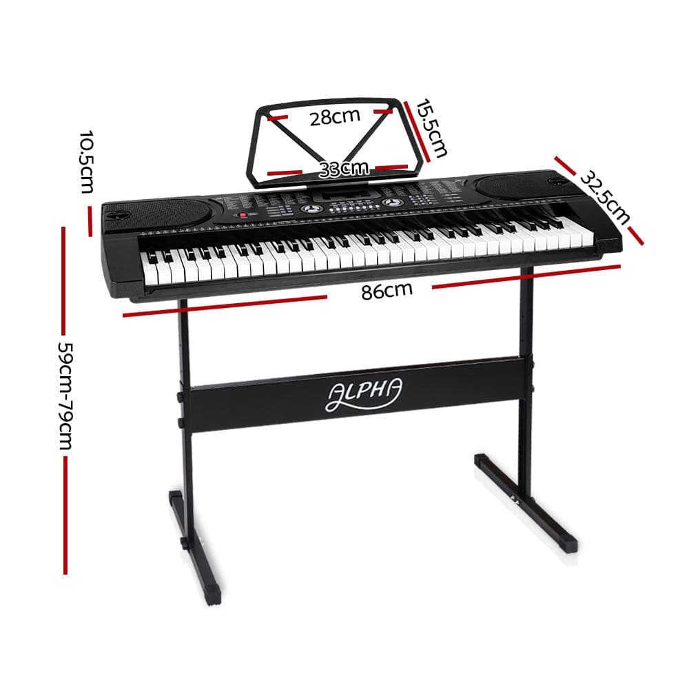 ALPHA 61 Keys LED Electronic Piano Keyboard-Audio & Video > Musical Instrument & Accessories-PEROZ Accessories