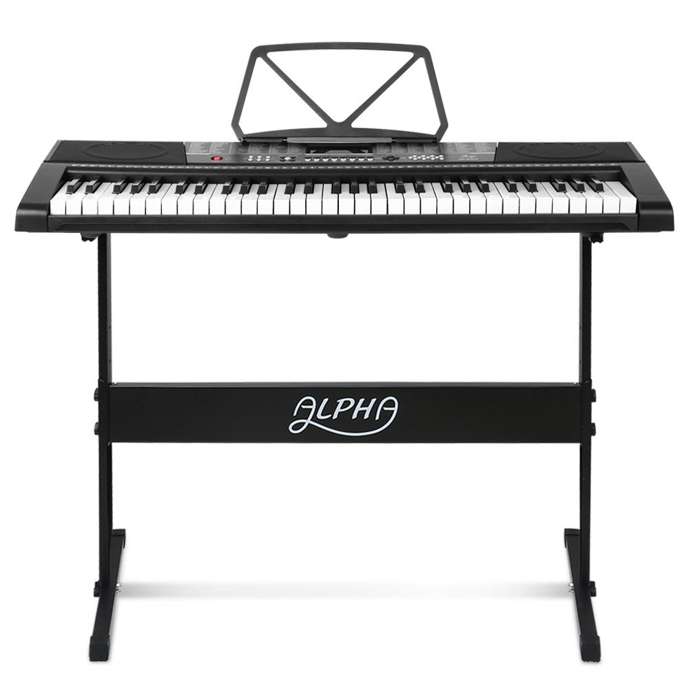 Alpha 61 Keys Electronic Piano Keyboard LED Electric w/Holder Music Stand USB Port-Audio & Video > Musical Instrument & Accessories-PEROZ Accessories