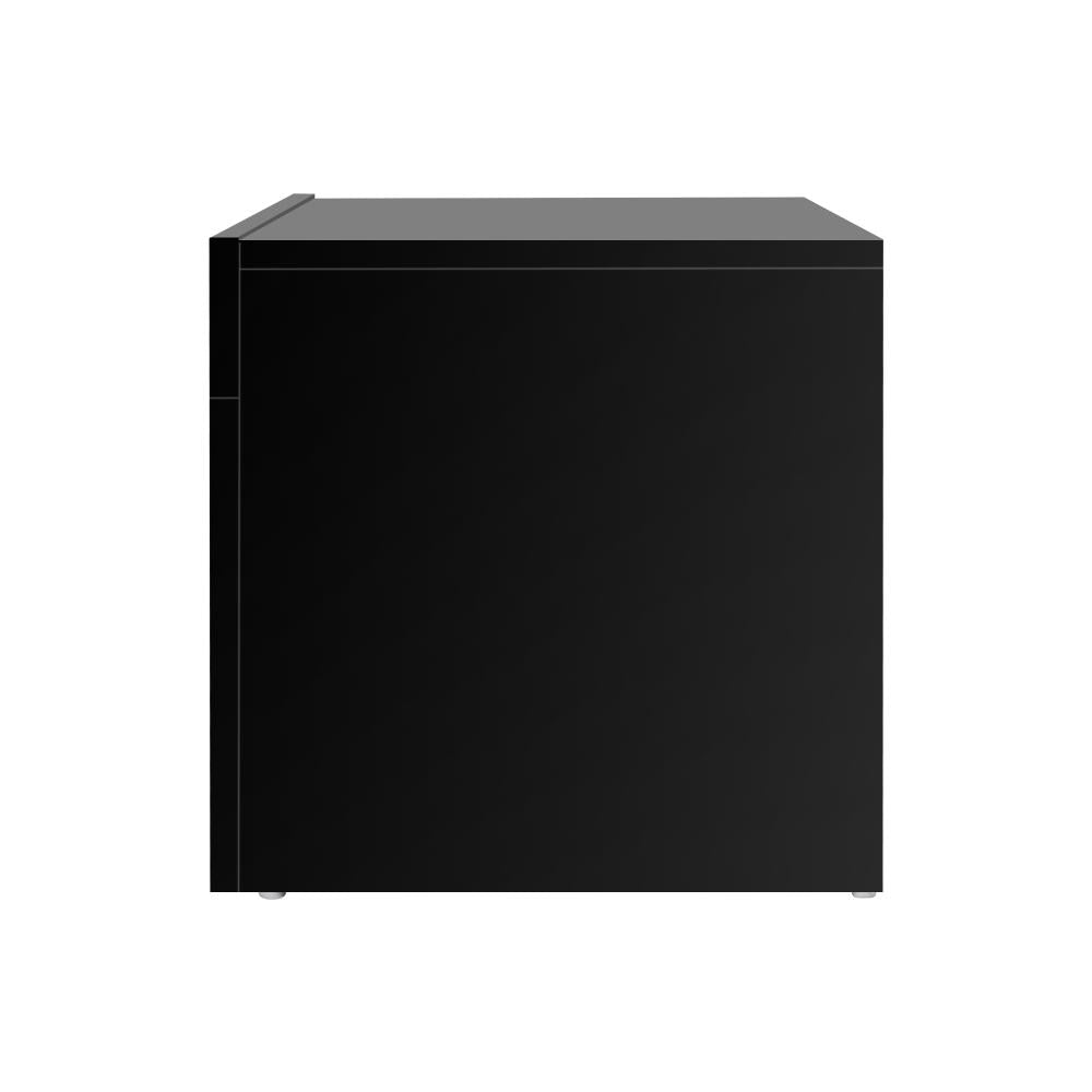 Oikiture TV Cabinet Entertainment Unit Stand RGB LED Gloss Furniture 130cm Black-Entertainment Unit-PEROZ Accessories