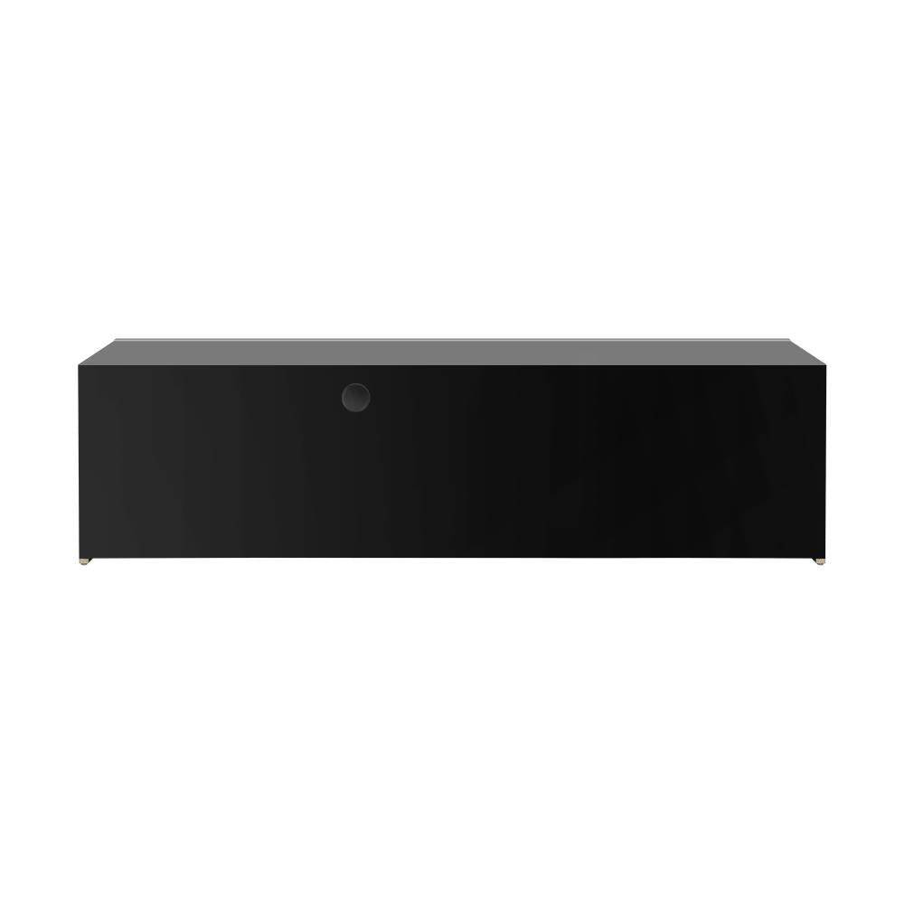 Oikiture TV Cabinet Entertainment Unit Stand RGB LED Gloss Furniture 130cm Black-Entertainment Unit-PEROZ Accessories