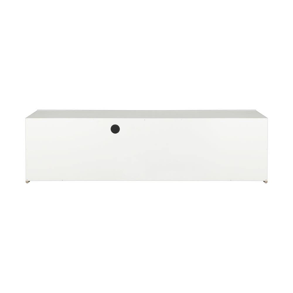 Oikiture TV Cabinet Entertainment Unit Stand RGB LED Gloss Furniture 130cm White-Entertainment Unit-PEROZ Accessories