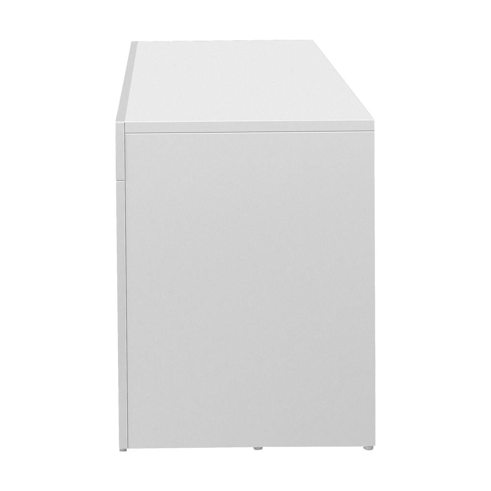 Oikiture TV Cabinet Entertainment Unit Stand LED RGB Gloss Furniture White 180CM-Entertainment Unit-PEROZ Accessories