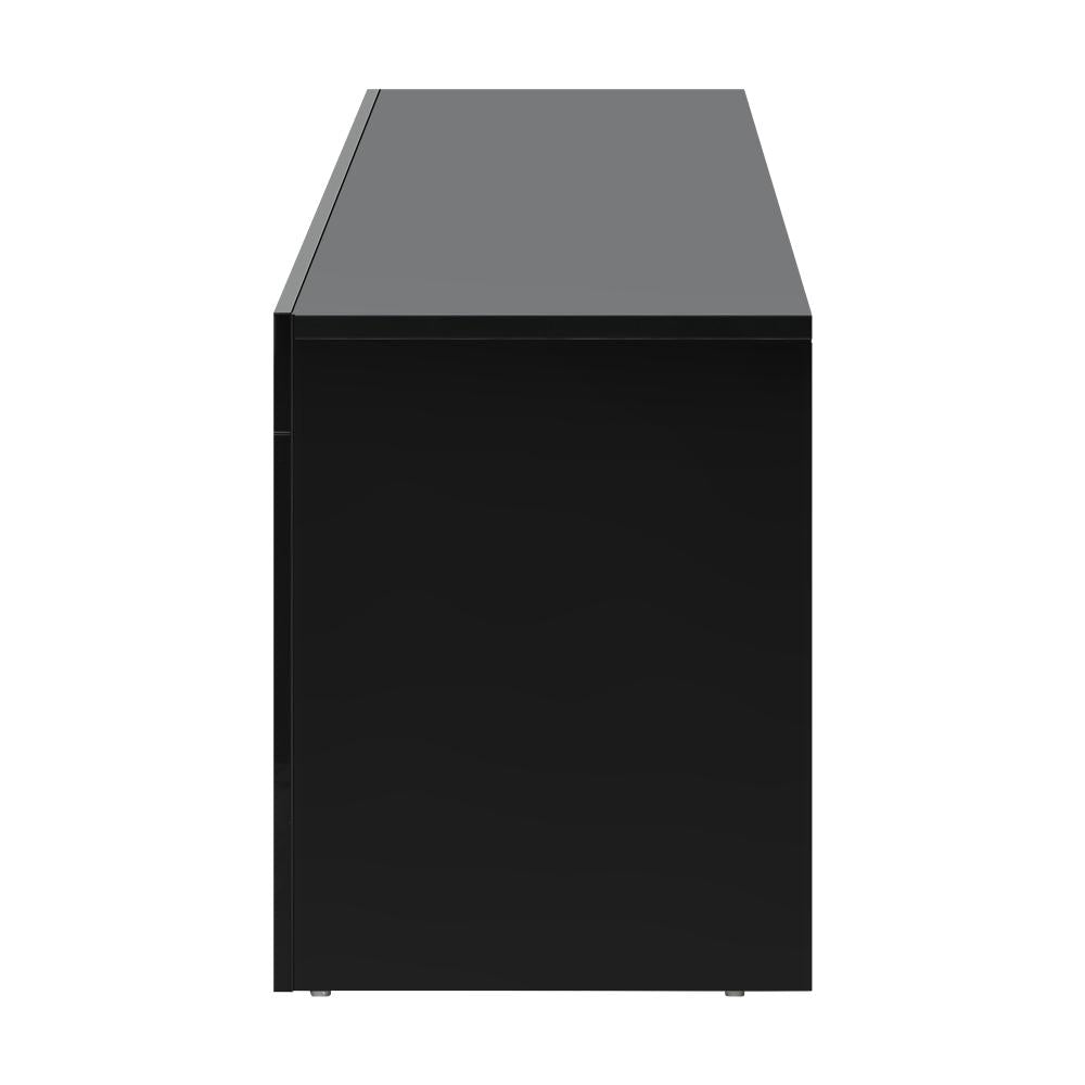 Oikiture TV Cabinet Entertainment Unit Stand RGB LED Gloss Furniture Black 180CM-Entertainment Unit-PEROZ Accessories