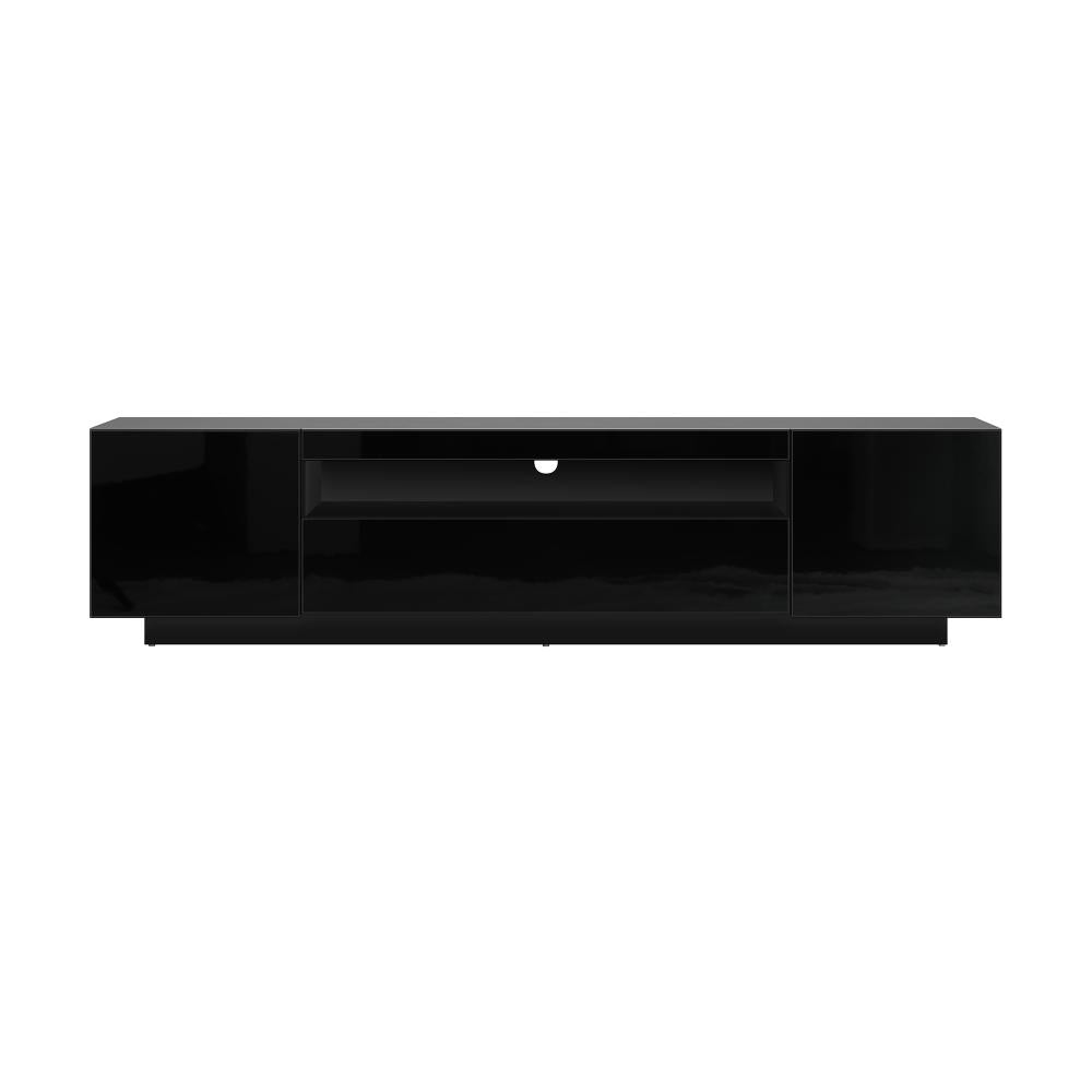 Oikiture TV Cabinet Entertainment Unit Stand Gloss RGB LED Furniture Black 180CM-Entertainment Unit-PEROZ Accessories