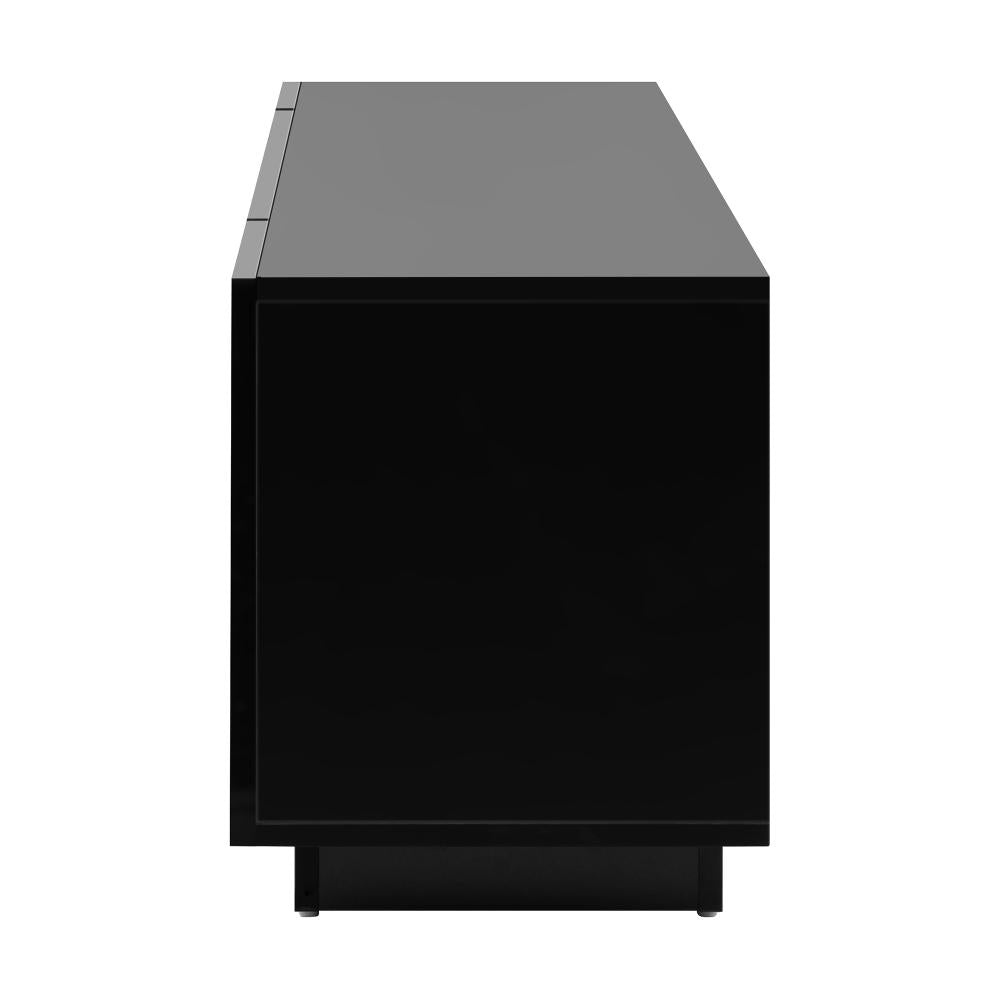 Oikiture TV Cabinet Entertainment Unit Stand Gloss RGB LED Furniture Black 180CM-Entertainment Unit-PEROZ Accessories