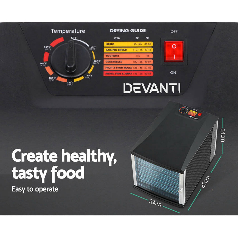 Devanti Commercial Food Dehydrator with 10 Trays-Appliances &gt; Kitchen Appliances-PEROZ Accessories