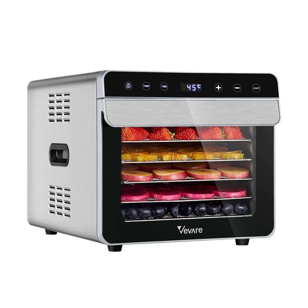 Vevare Food Dehydrators Stainless Steel Jerky Dehydrator Fruit Dryer 6 Trays-Food Dehydrator-PEROZ Accessories