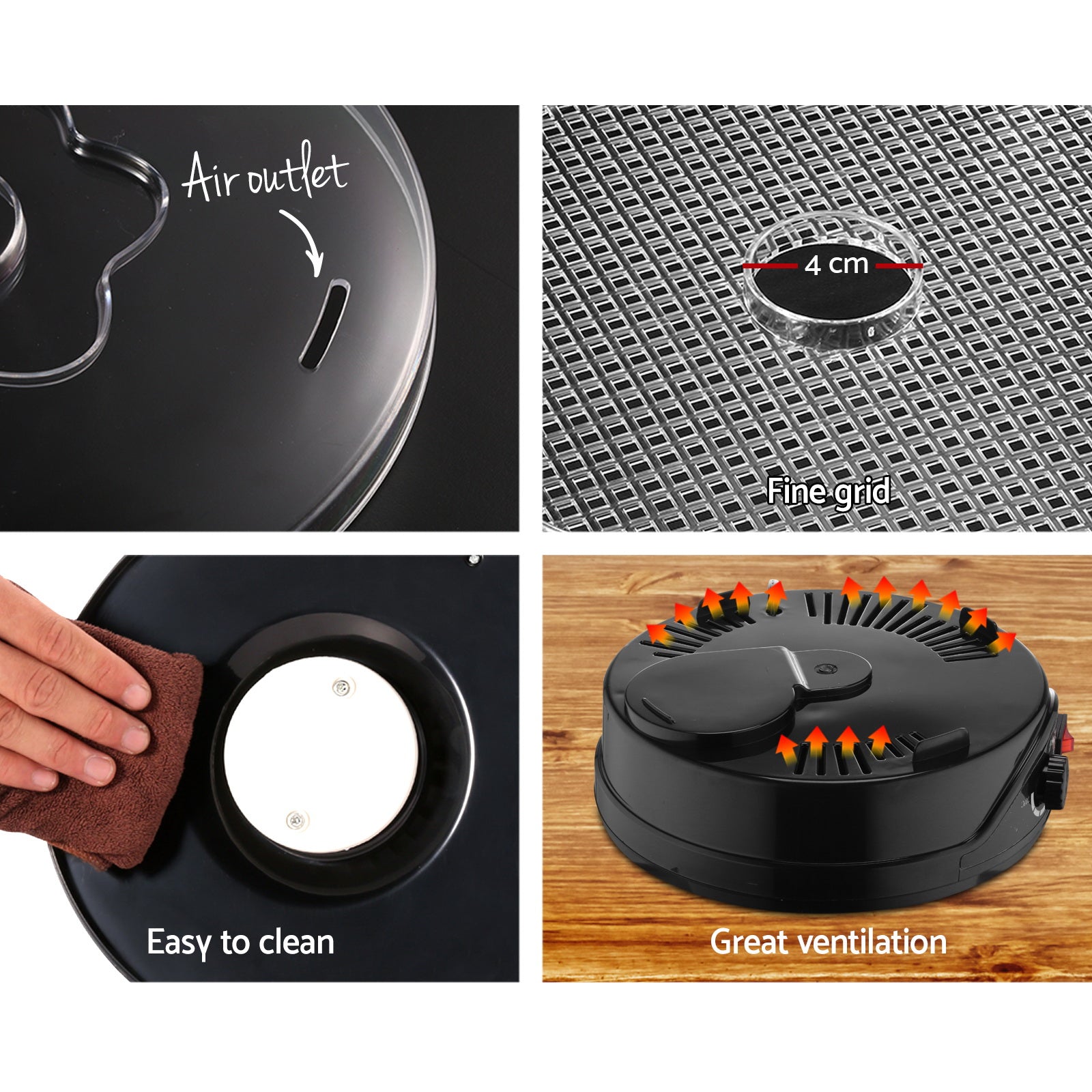 Devanti 5 Trays Food Dehydrator Fruit Dehydrators Pet Beef Jerky Dryer Black-Appliances > Kitchen Appliances-PEROZ Accessories