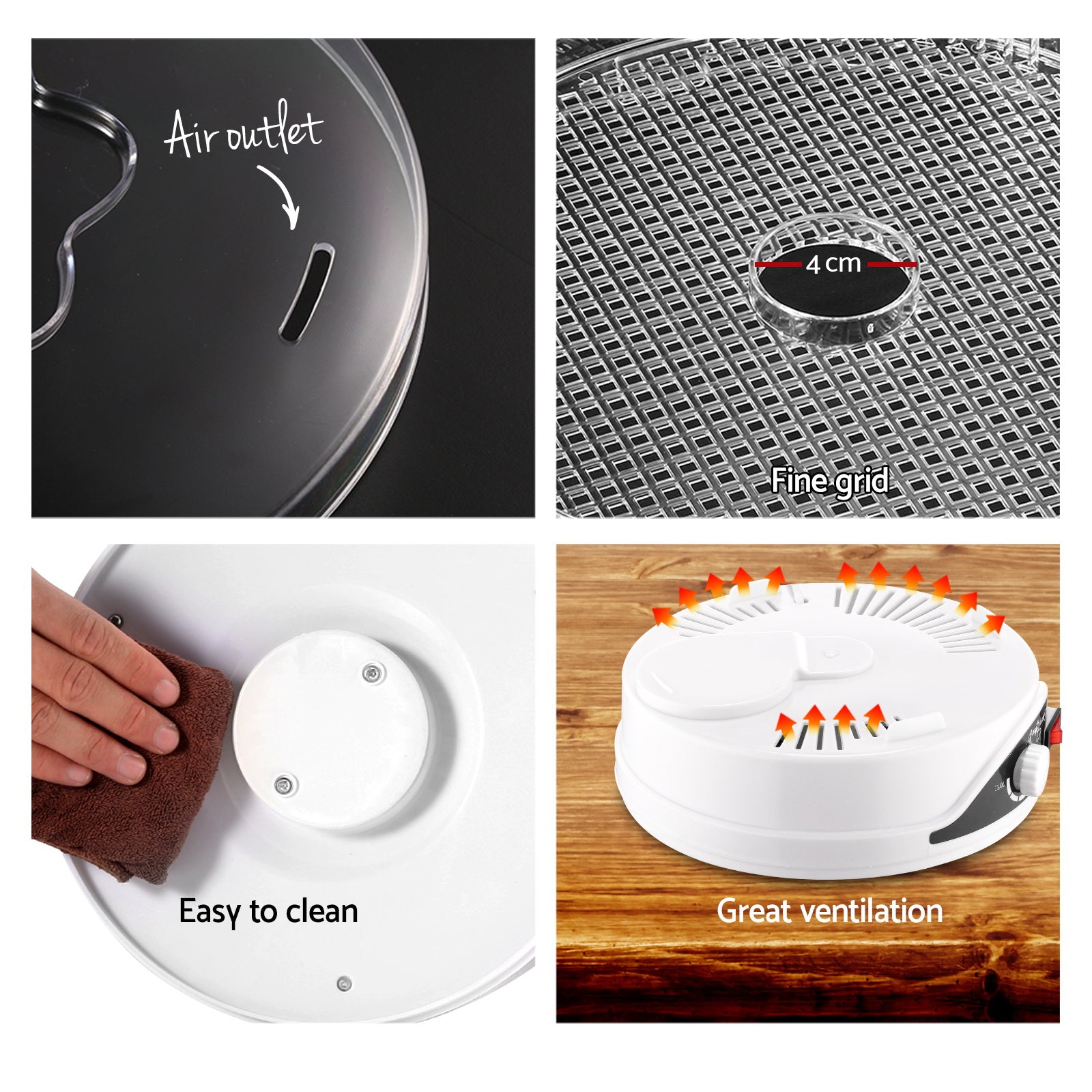 Devanti 5 Trays Food Dehydrator Fruit Dehydrators Pet Beef Jerky Dryer White-Appliances > Kitchen Appliances-PEROZ Accessories