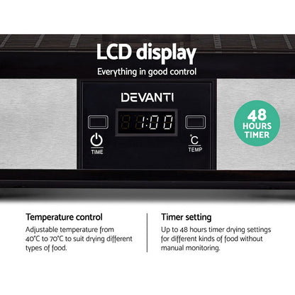 Devanti Food Dehydrator with 7 Trays - Silver-Appliances &gt; Kitchen Appliances-PEROZ Accessories