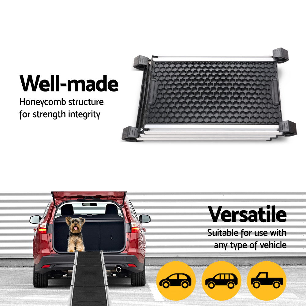 i.Pet Dog Ramp Pet Stairs Steps Car SUV Foldable Portable Ladder Adjustable-Pet Care > Dog Supplies-PEROZ Accessories
