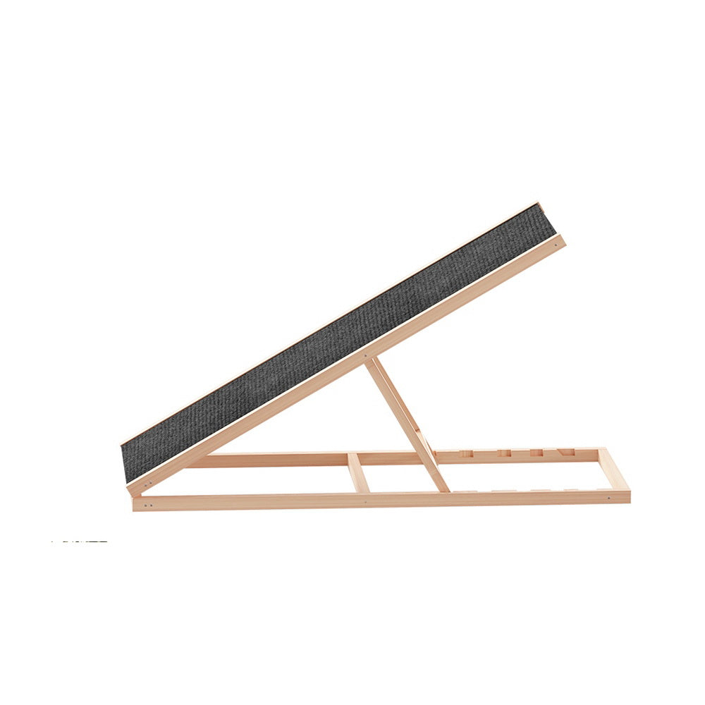 i.Pet Dog Ramp 100cm Adjustable Height Wooden Steps Stairs For Bed Sofa Car Foldable-Pet Care > Dog Supplies-PEROZ Accessories