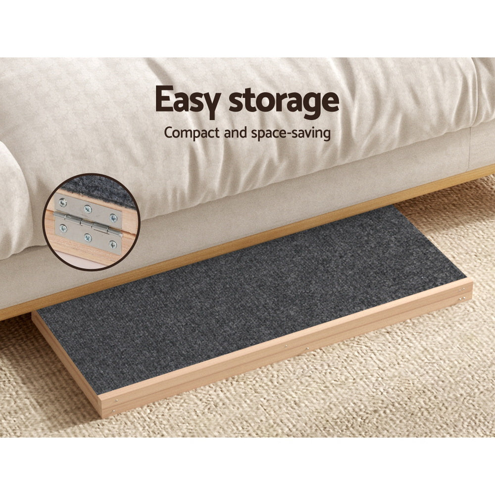 i.Pet Dog Ramp 100cm Adjustable Height Wooden Steps Stairs For Bed Sofa Car Foldable-Pet Care > Dog Supplies-PEROZ Accessories