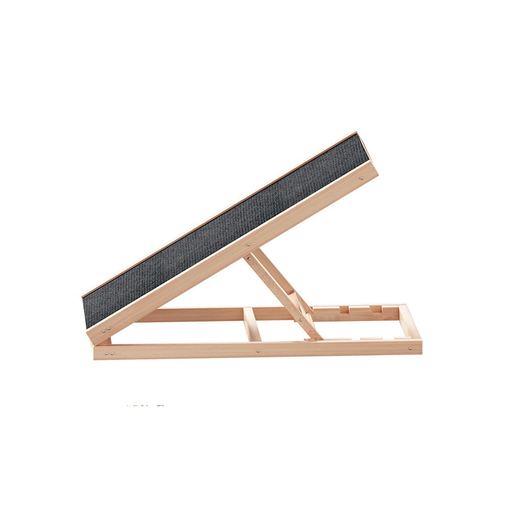 i.Pet Dog Ramp 70cm Adjustable Height Wooden Steps Stairs For Bed Sofa Car Foldable-Pet Care > Dog Supplies-PEROZ Accessories