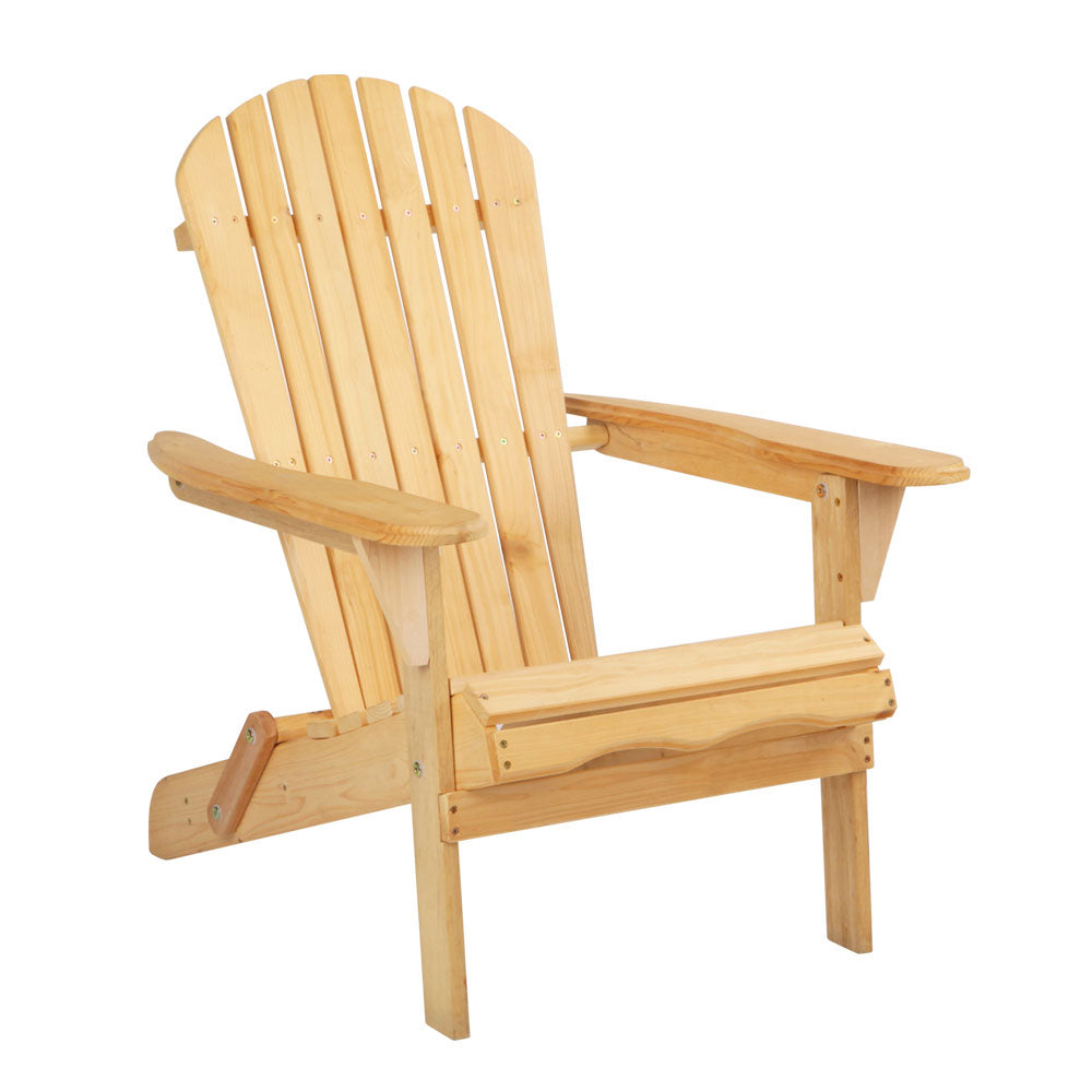 Gardeon Outdoor Chairs Furniture Beach Chair Lounge Wooden Adirondack Garden Patio-Furniture > Outdoor-PEROZ Accessories