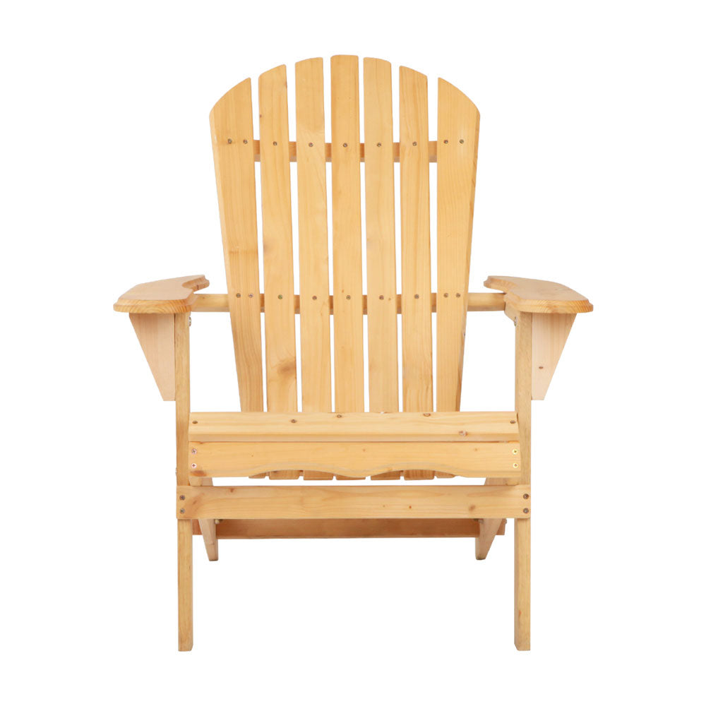 Gardeon Outdoor Chairs Furniture Beach Chair Lounge Wooden Adirondack Garden Patio-Furniture > Outdoor-PEROZ Accessories