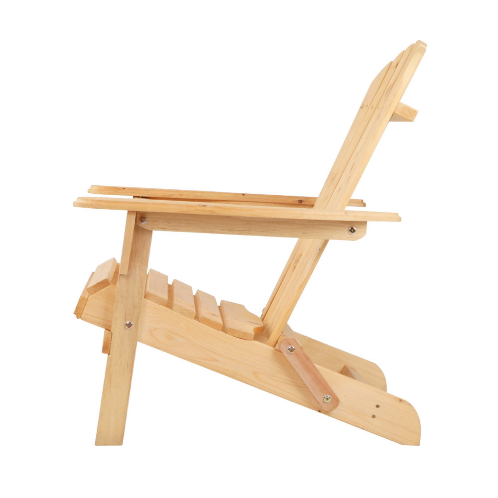 Gardeon Outdoor Chairs Furniture Beach Chair Lounge Wooden Adirondack Garden Patio-Furniture > Outdoor-PEROZ Accessories