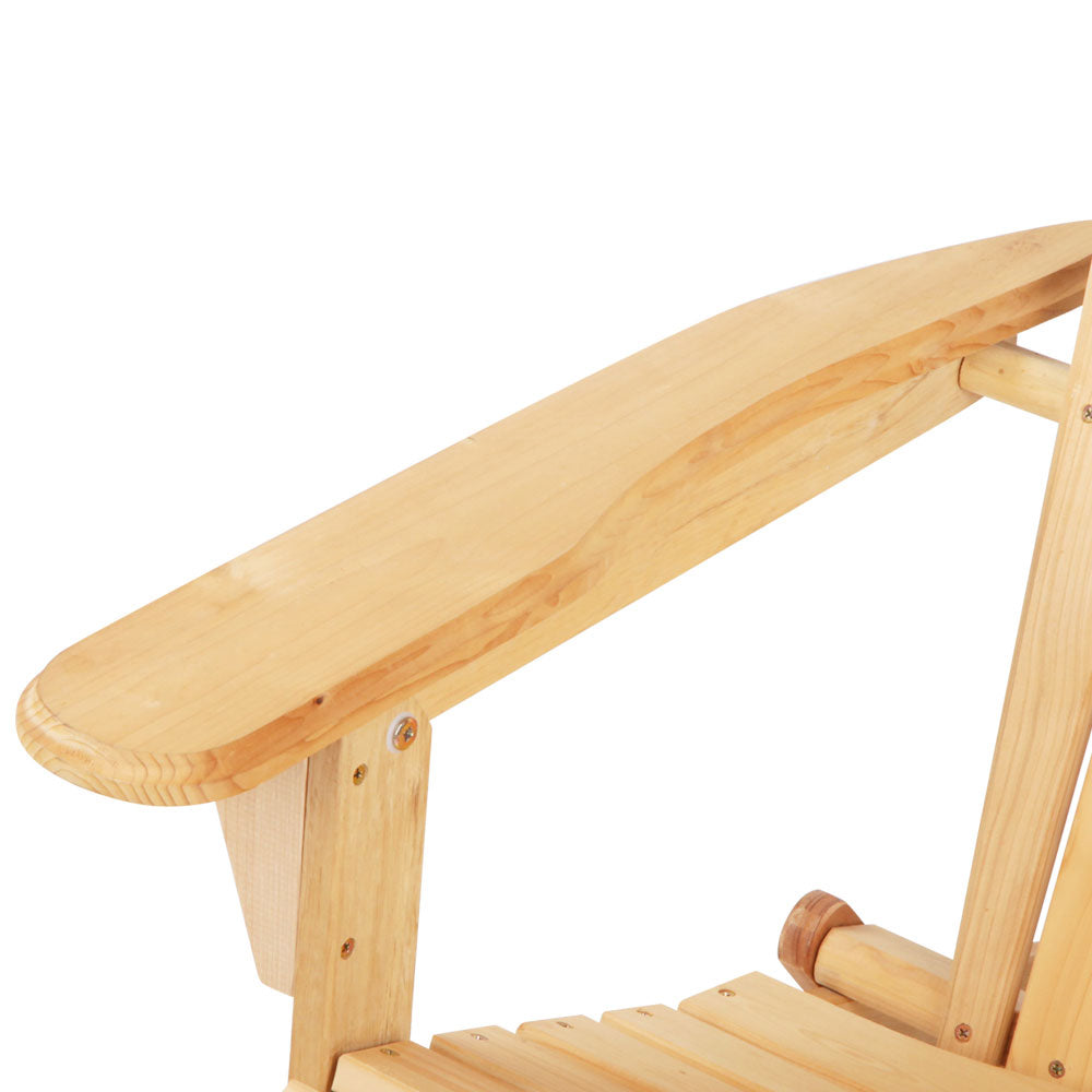 Gardeon Outdoor Chairs Furniture Beach Chair Lounge Wooden Adirondack Garden Patio-Furniture > Outdoor-PEROZ Accessories