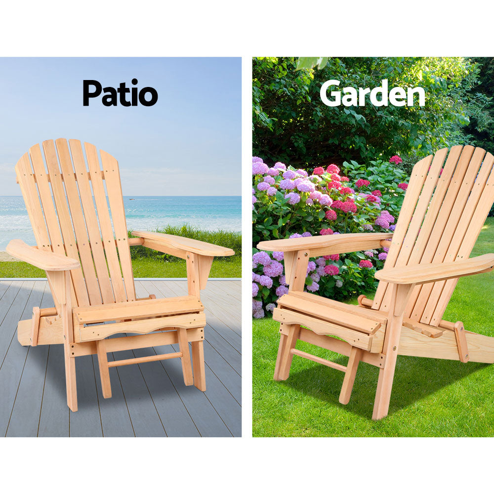 Gardeon 3 Piece Outdoor Beach Chair and Table Set-Furniture > Outdoor-PEROZ Accessories