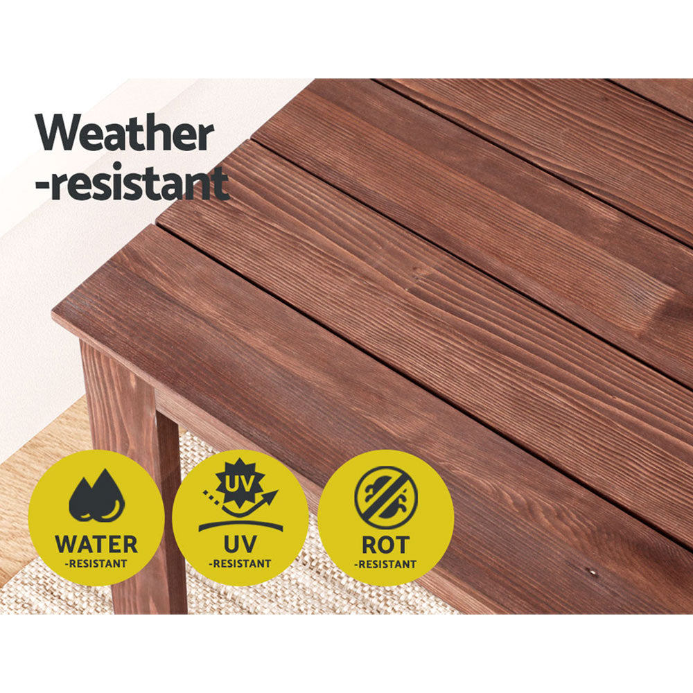 Gardeon Coffee Side Table Wooden Desk Outdoor Furniture Camping Garden Brown-Furniture > Outdoor-PEROZ Accessories