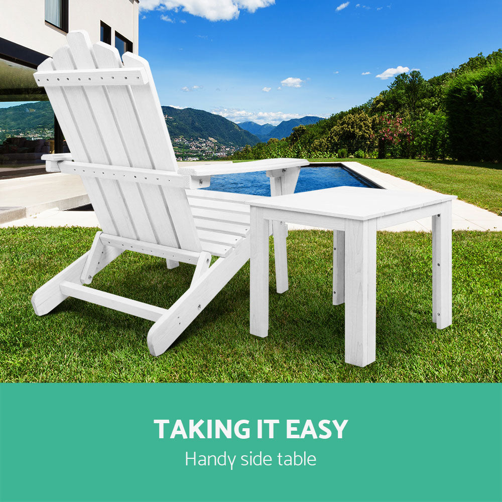 Gardeon Outdoor Side Beach Table - White-Furniture > Outdoor-PEROZ Accessories