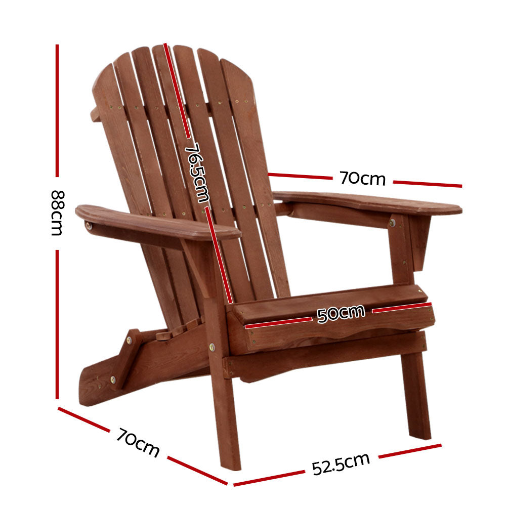 Gardeon Outdoor Furniture Beach Chair Wooden Adirondack Patio Lounge Garden-Furniture > Outdoor-PEROZ Accessories