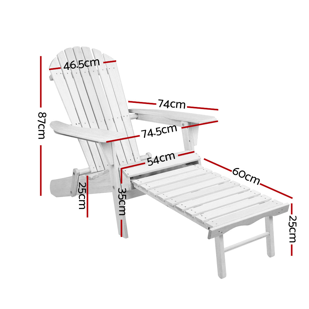 Gardeon Set of 2 Outdoor Sun Lounge Chairs Patio Furniture Lounger Beach Chair Adirondack-Furniture > Outdoor-PEROZ Accessories