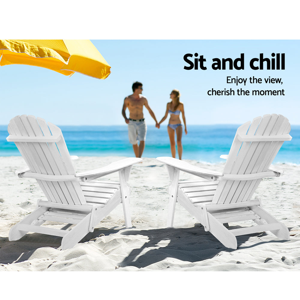 Gardeon Set of 2 Outdoor Sun Lounge Chairs Patio Furniture Lounger Beach Chair Adirondack-Furniture > Outdoor-PEROZ Accessories