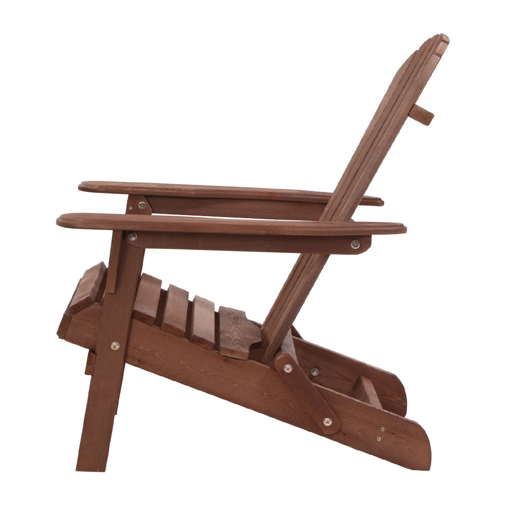 Gardeon Outdoor Folding Beach Camping Chairs Table Set Wooden Adirondack Lounge-Furniture > Outdoor-PEROZ Accessories