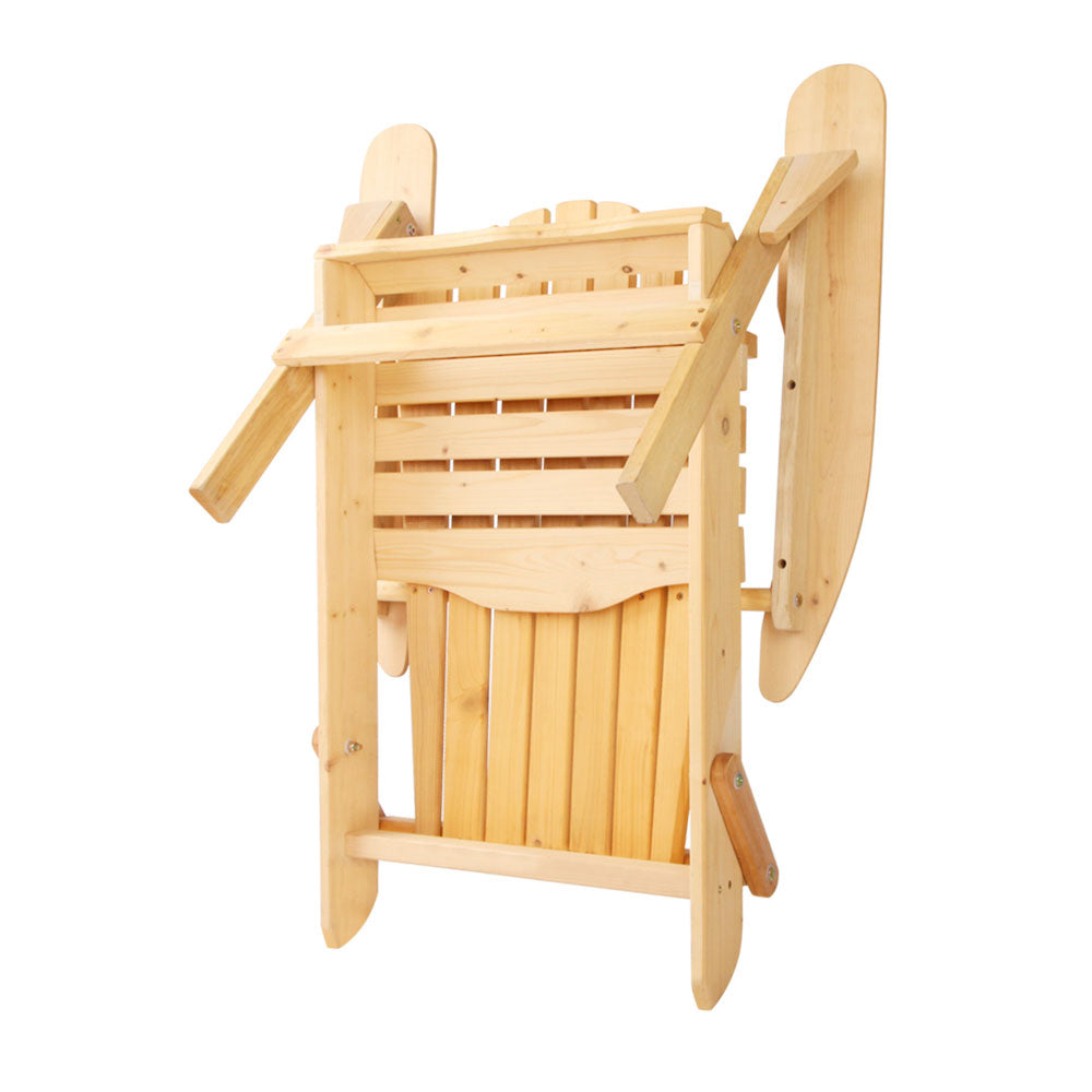 Gardeon 3 Piece Wooden Outdoor Beach Chair and Table Set-Furniture > Outdoor-PEROZ Accessories