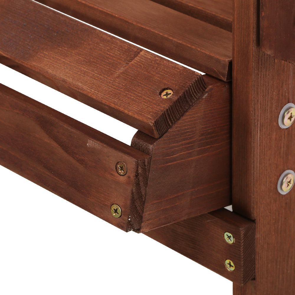 Gardeon Outdoor Sun Lounge Beach Chairs Table Setting Wooden Adirondack Patio Brown Chair-Furniture > Outdoor-PEROZ Accessories