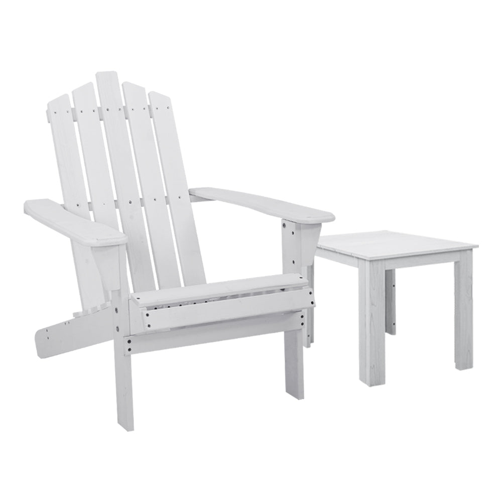 Gardeon Outdoor Sun Lounge Beach Chairs Table Setting Wooden Adirondack Patio Chair Lounges-Furniture > Outdoor-PEROZ Accessories